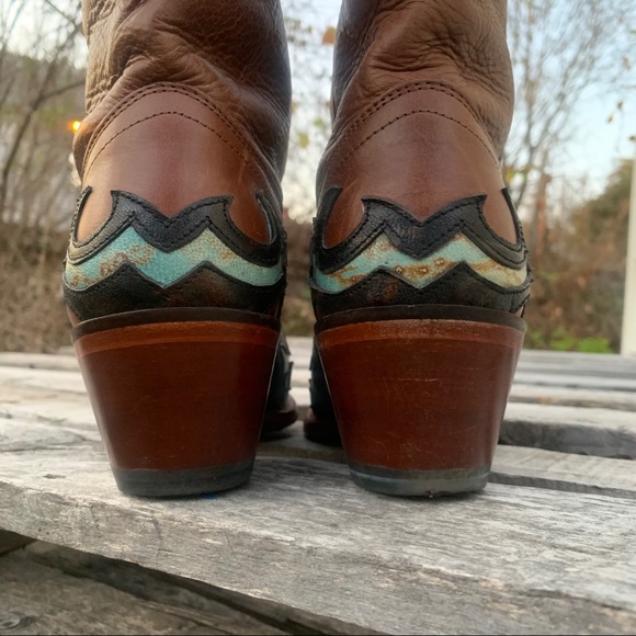 Tony Lama Saddle Cassidy Leather Cowgirl Boots - Picture 5 of 9